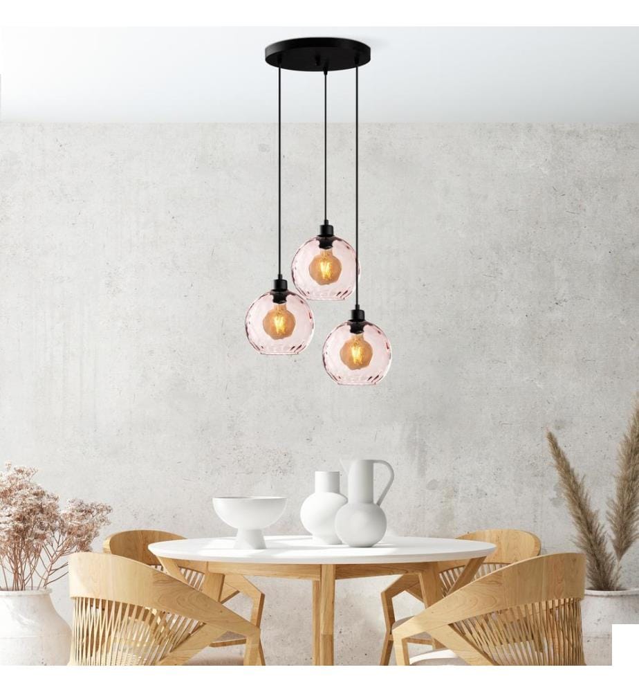 Lustre, rose, CORPS EN MÉTAL