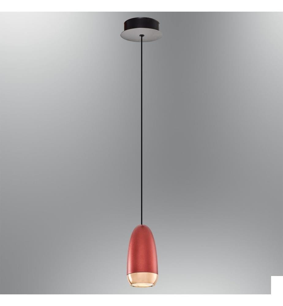 Lustre, marron, CORPS EN MÉTAL, capuchon en verre opale