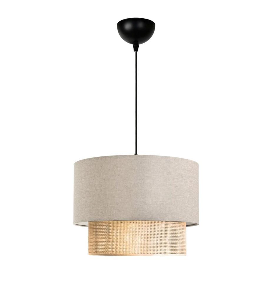 Lustre, crème, abat-jour en tissu