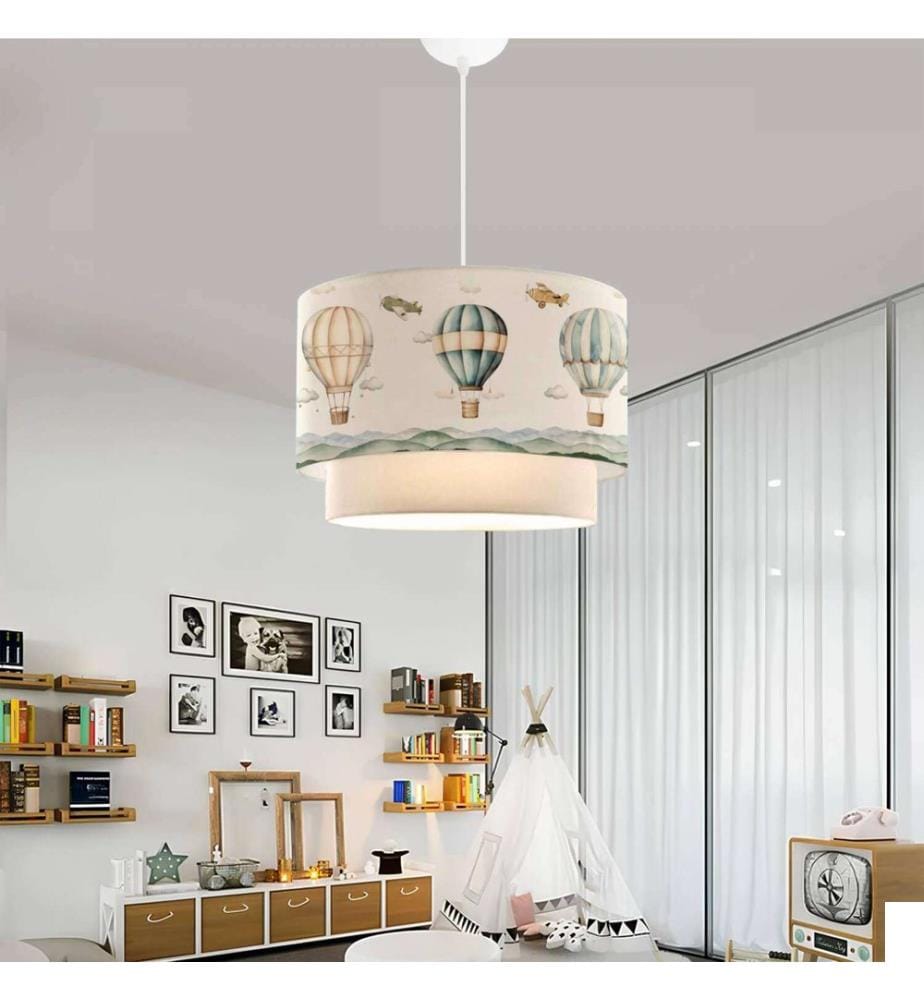 Lustre, crème, CORPS EN PLASTIQUE, abat-jour en PVC