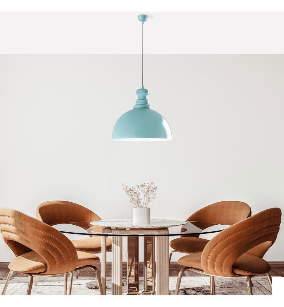Lustre, turquoise, CORPS EN MÉTAL