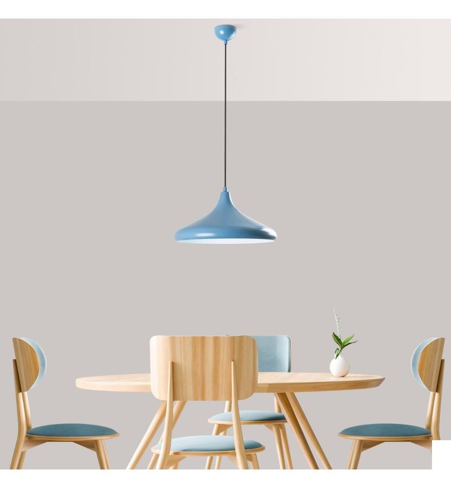 Lustre, bleu clair, CORPS EN MÉTAL