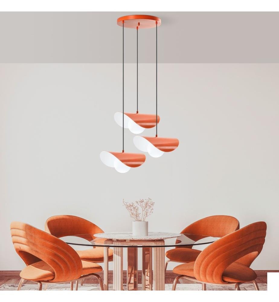 Lustre, orange, CORPS EN MÉTAL