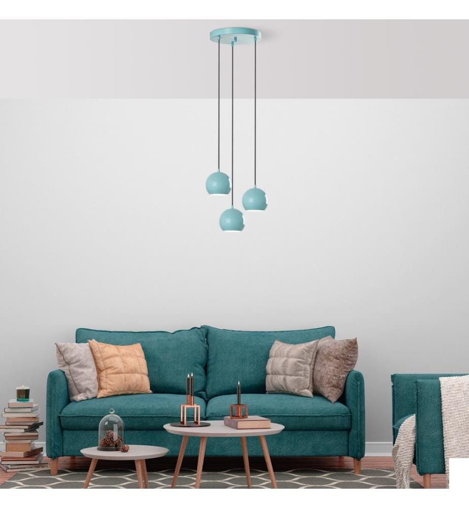 Lustre, turquoise, CORPS EN MÉTAL