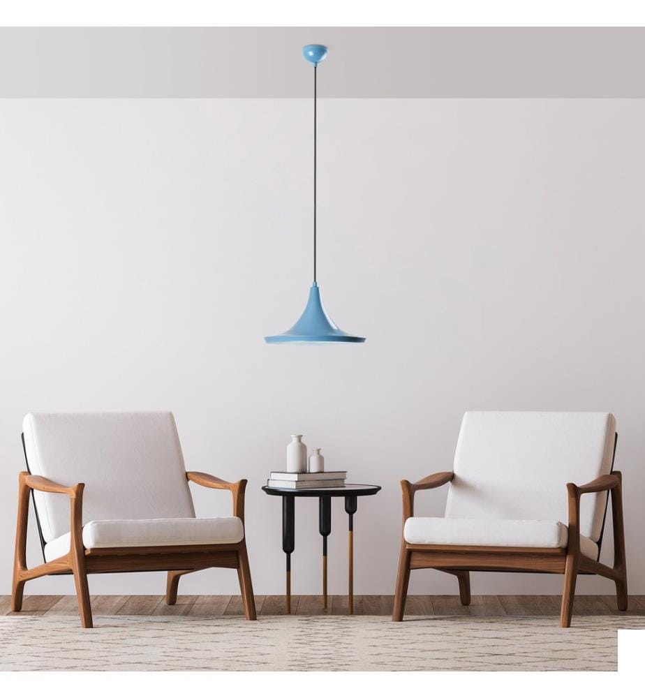 Lustre, bleu clair, CORPS EN MÉTAL