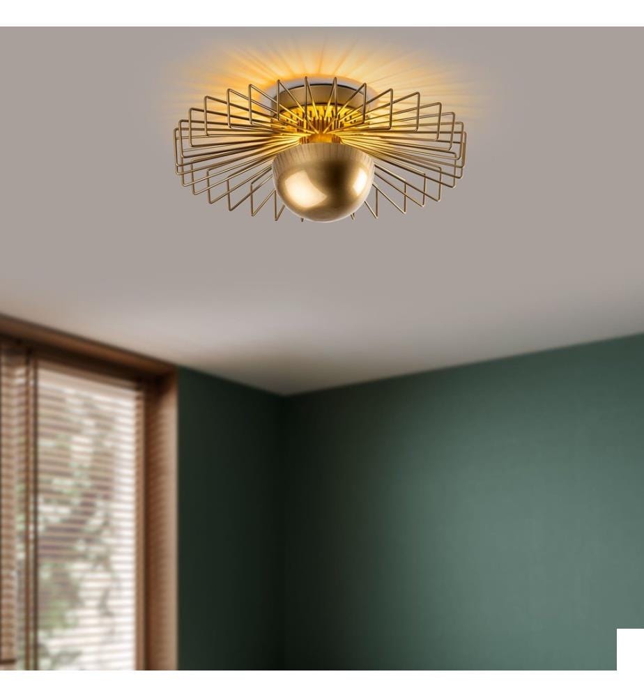 Lustre, doré, corps en métal, capuchon en métal