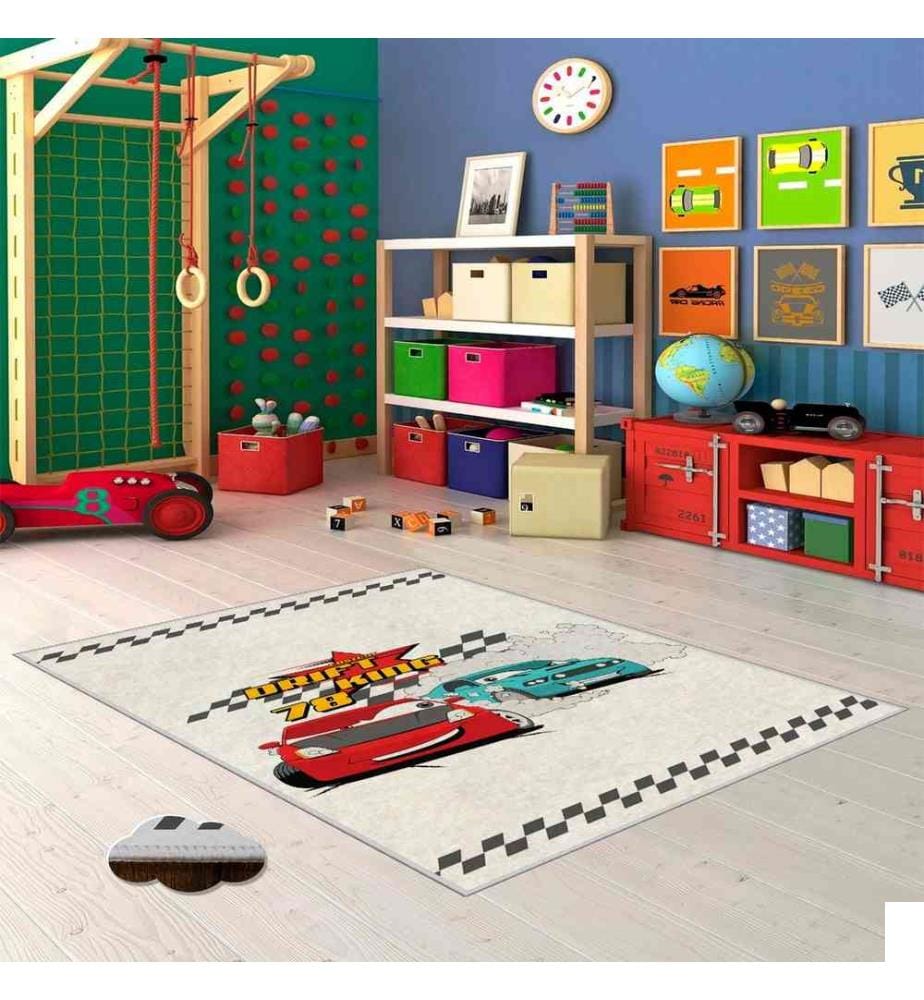 Tapis, rouge, bleu, blanc, jaune, 100% polyester, 60 x 100 cm
