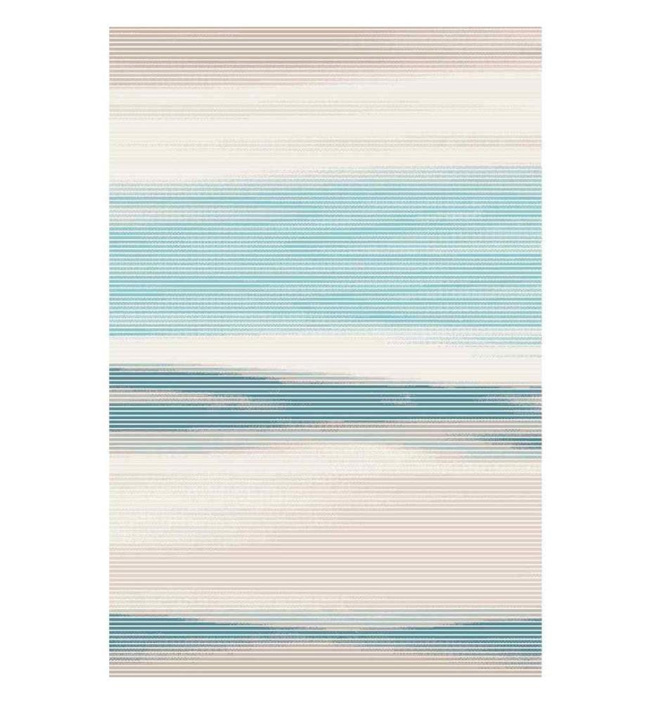 Tapis, crème, bleu, 100% coton, 80 x 300 cm