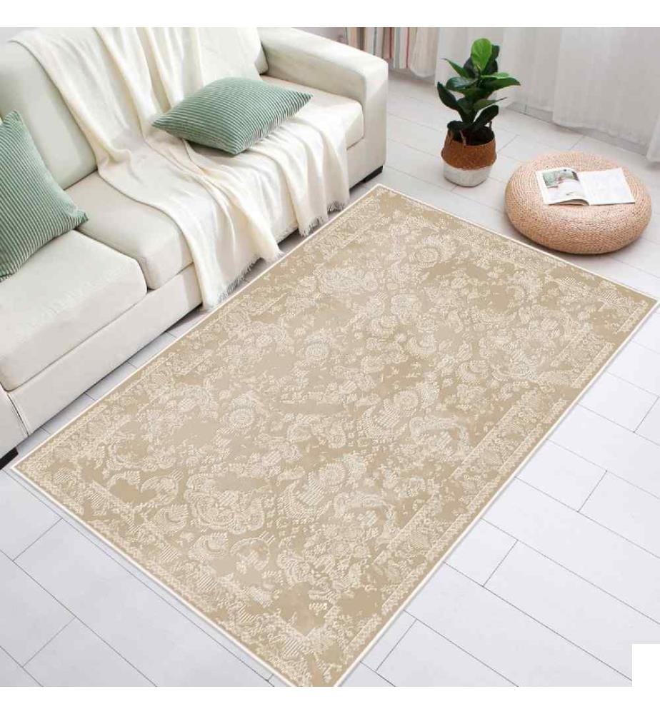 Tapis, beige, 100% coton, 160 x 260 cm