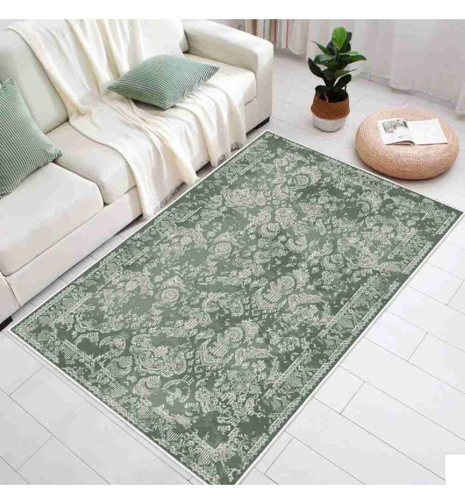 Tapis, vert, 100% coton, 120 x 220 cm