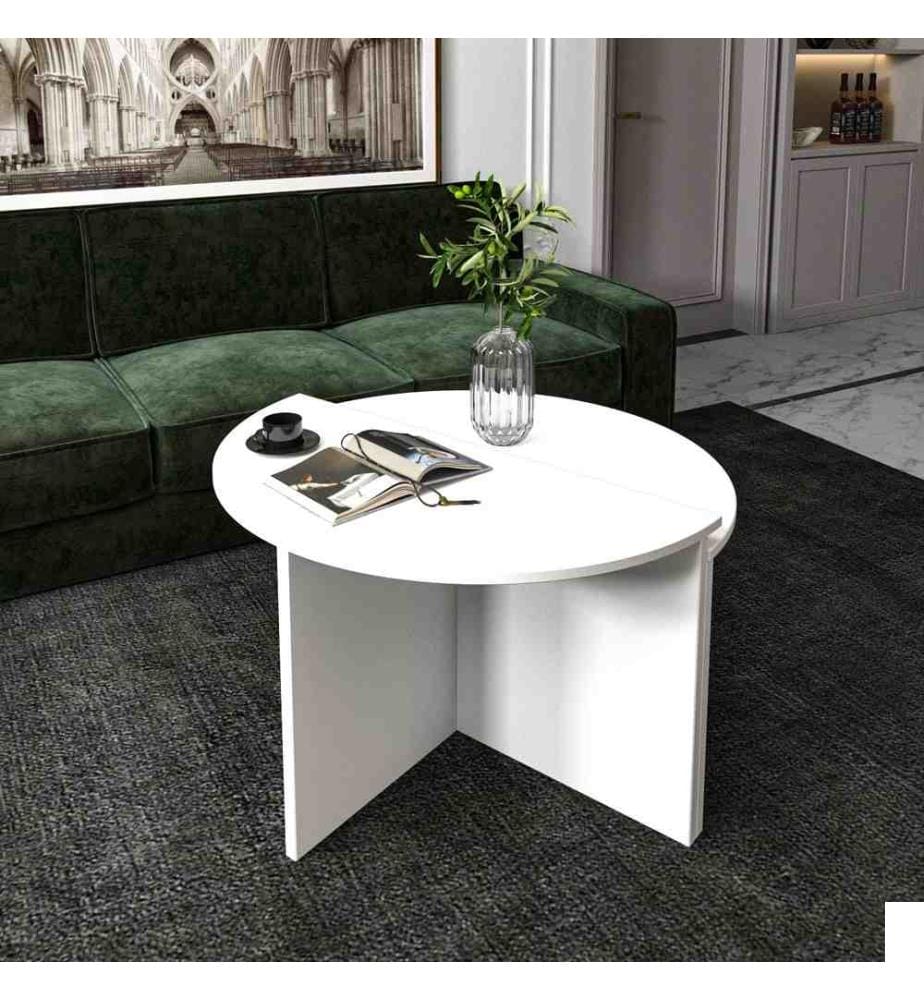 Table basse, blanc, 100% panneau de particules mélaminé