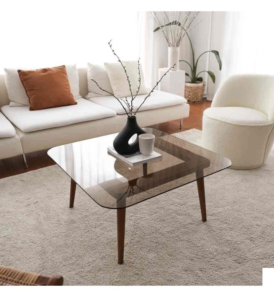 Table basse, bronze, pin massif