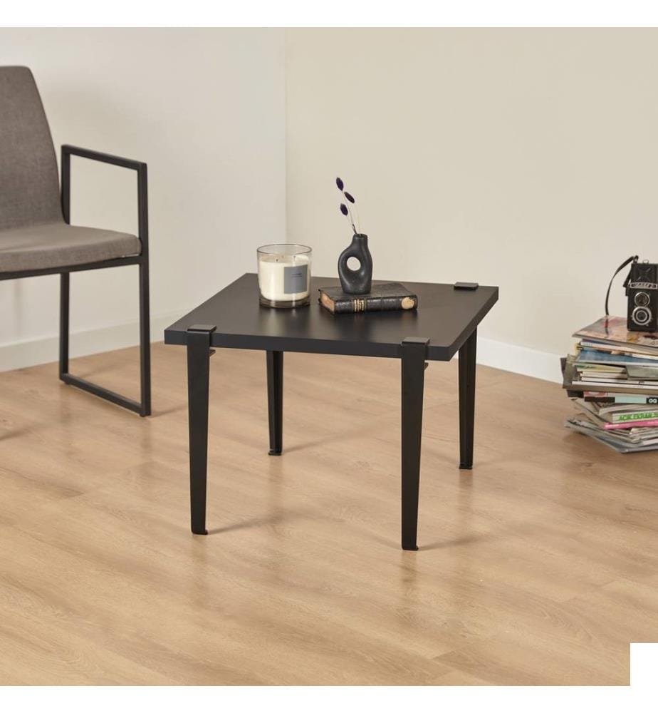 Table basse, noir anthracite, panneau de particules mélaminé