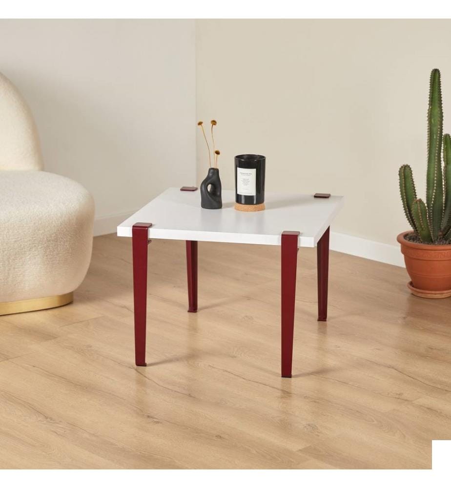 Table basse, blanc bourgogne, panneau de particules mélaminé