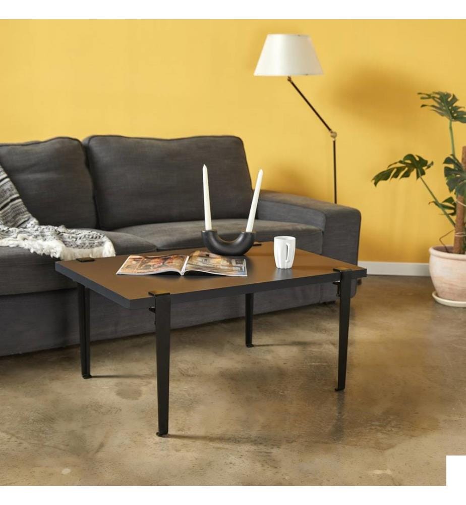 Table basse, noir anthracite, panneau de particules mélaminé