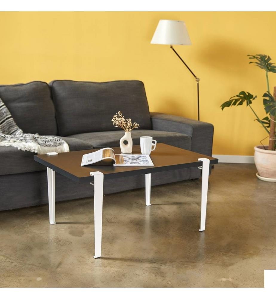 Table basse, blanc anthracite, panneau de particules mélaminé