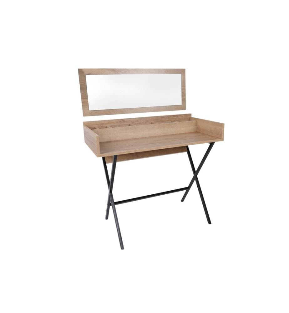 Table de maquillage, chêne noir, panneau de particules mélaminé