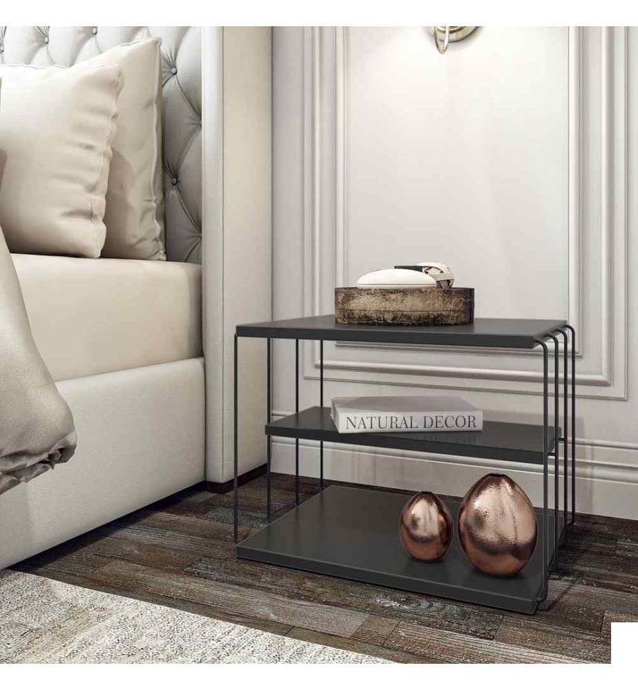 Table d'appoint, noir anthracite, panneau de particules mélaminé