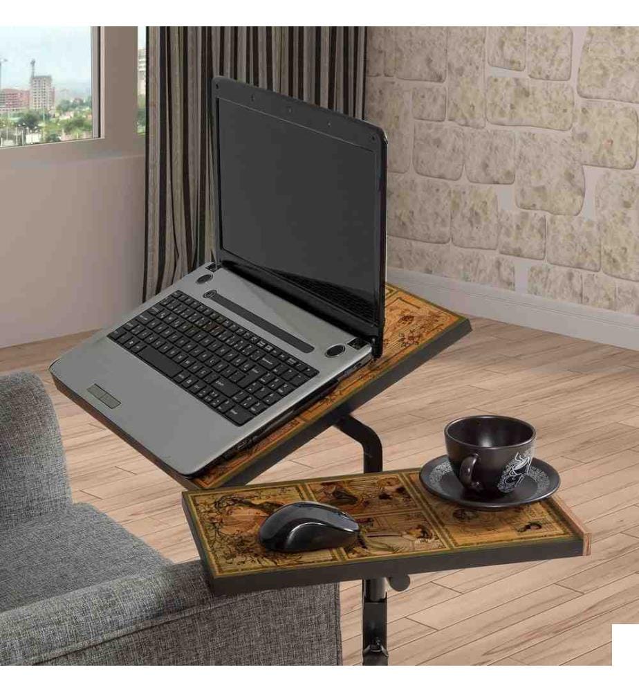 Bureau debout pour ordinateur portable, pin atlantique noir, panneau de particules mélaminé