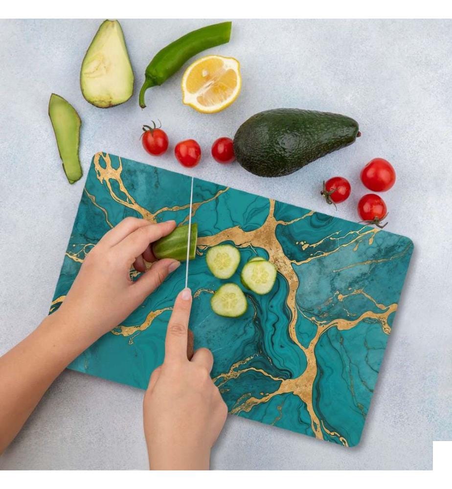 Planche à découper, multicolore, 100 % VERRE TEMPÉRÉ (épaisseur : 4 mm)