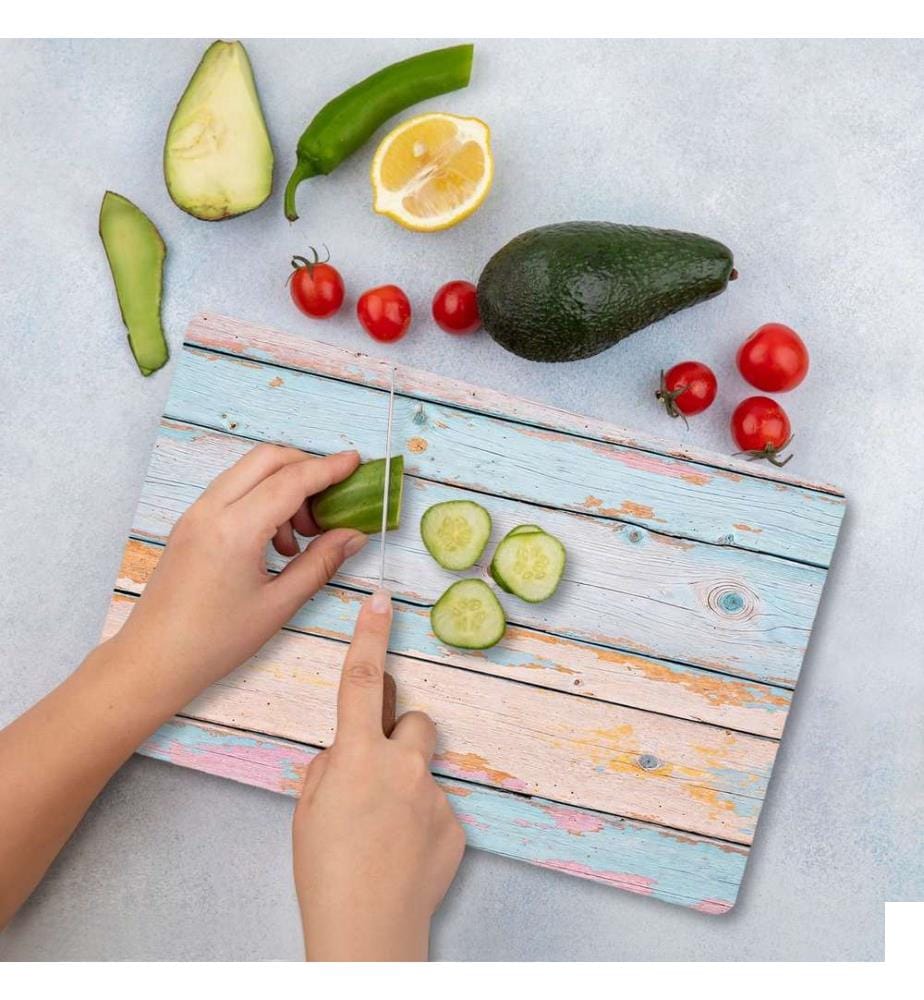 Planche à découper, multicolore, 100 % VERRE TEMPÉRÉ (épaisseur : 4 mm)