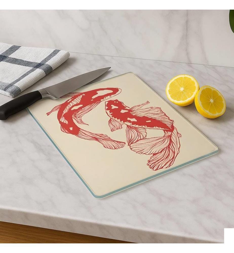 Planche à découper, multicolore, 100 % VERRE TEMPÉRÉ (épaisseur : 4 mm)