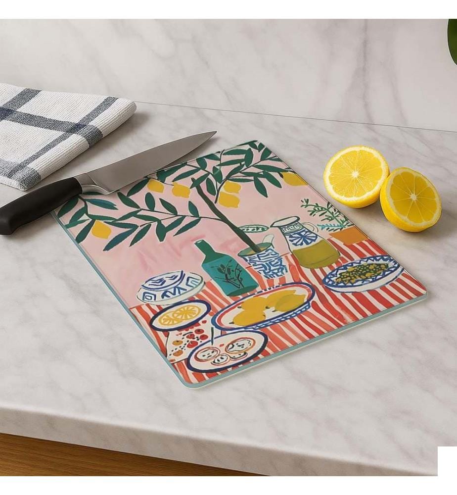 Planche à découper, multicolore, 100 % VERRE TEMPÉRÉ (épaisseur : 4 mm)