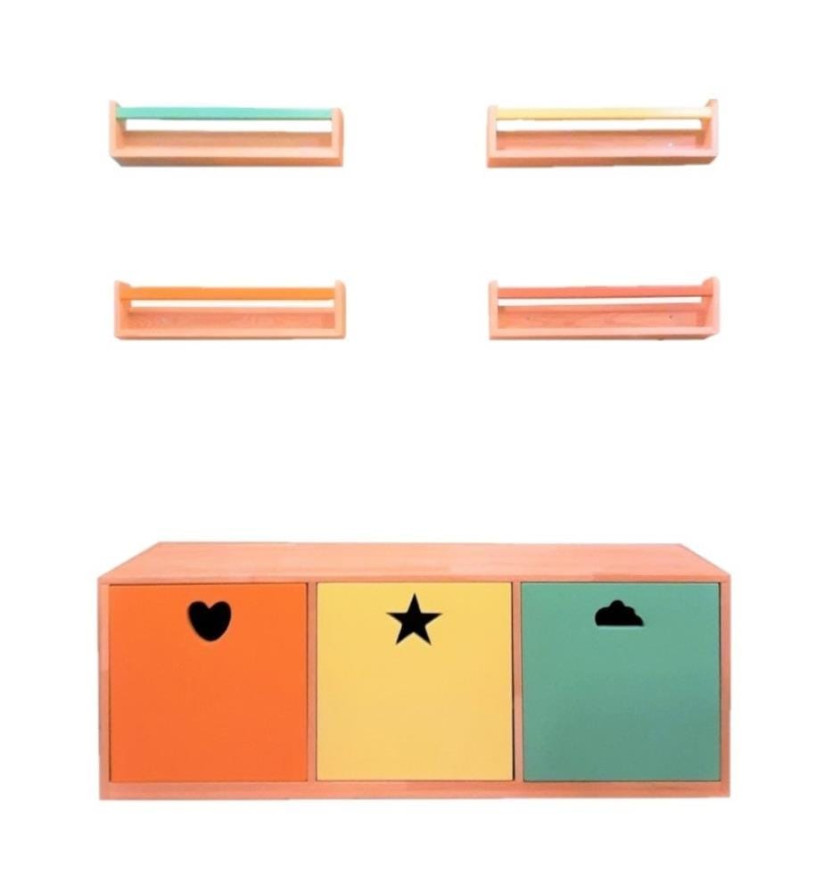 Bibliothèque, Multicolore, Pin