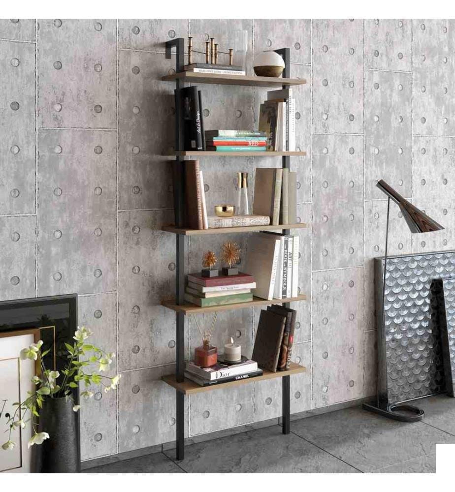 Bibliothèque, Noyer Noir, Panneau de particules mélaminé