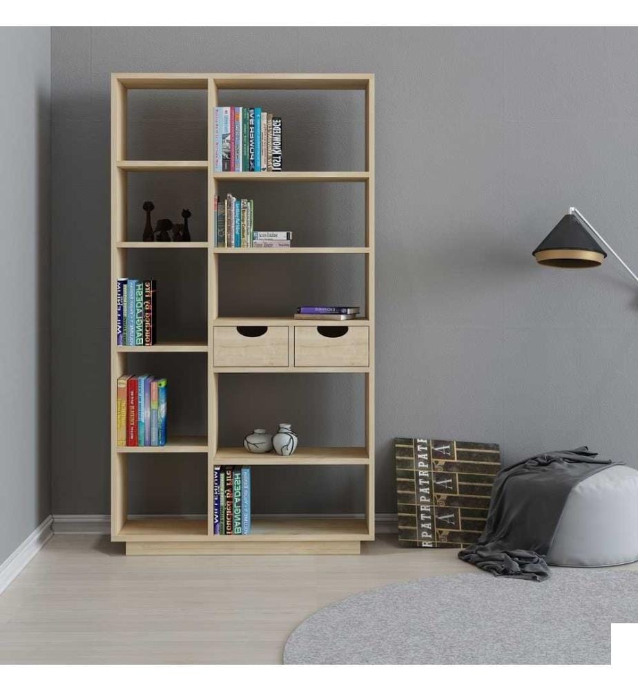 Bibliothèque, chêne, panneau de particules mélaminé