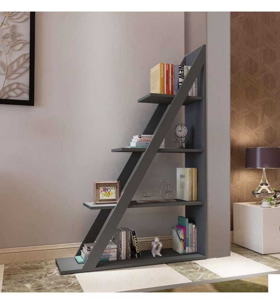 Bibliothèque, Anthracite, Panneau de particules mélaminé