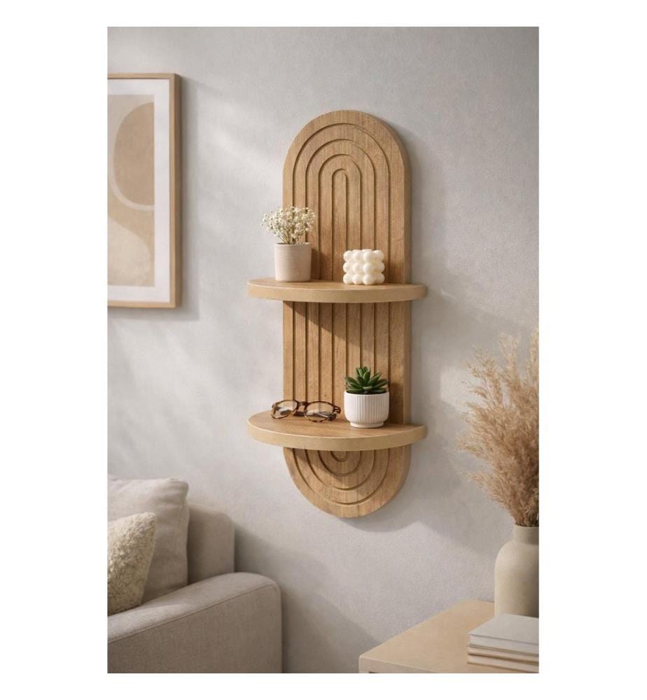 Étagère murale, panneau de particules 100 % mélaminé, chêne