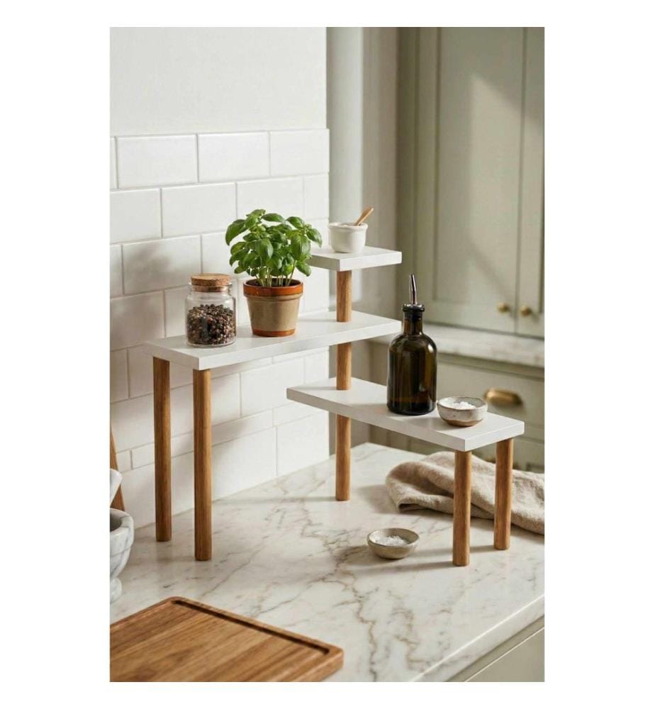 Étagère de cuisine, panneau de particules 100 % mélaminé, blanc