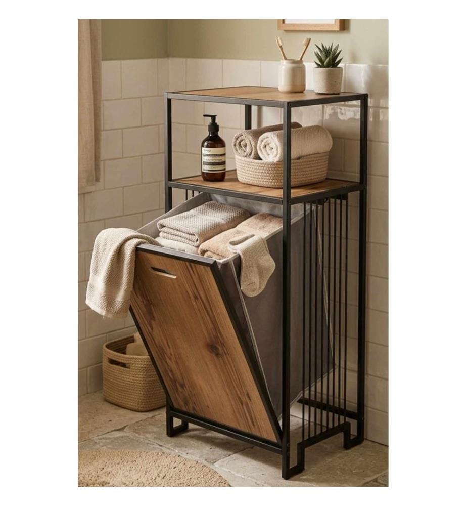 Étagère de salle de bain, panneau de particules 100 % mélaminé, naturel, noir