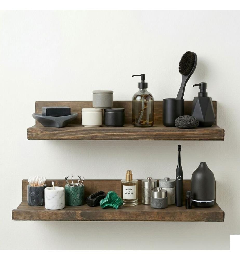 Étagère murale décorative en bois, 100 % bois massif, bois