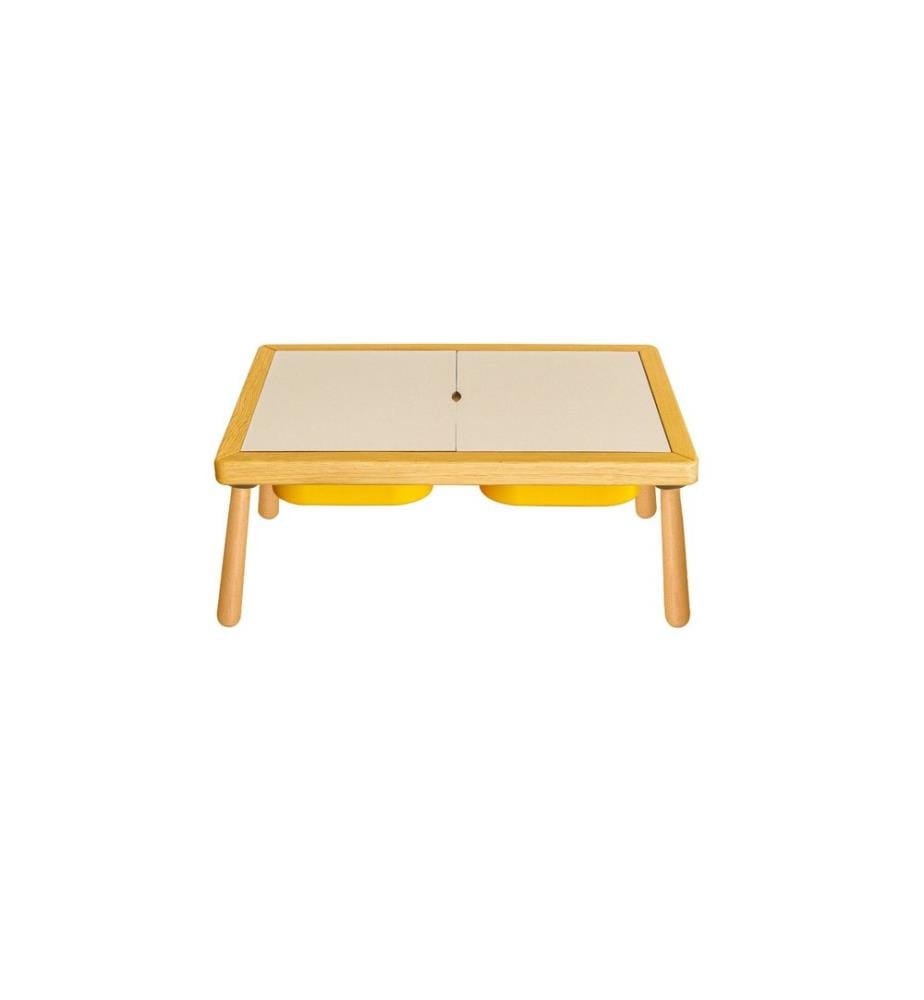 Table enfant, jaune, pin