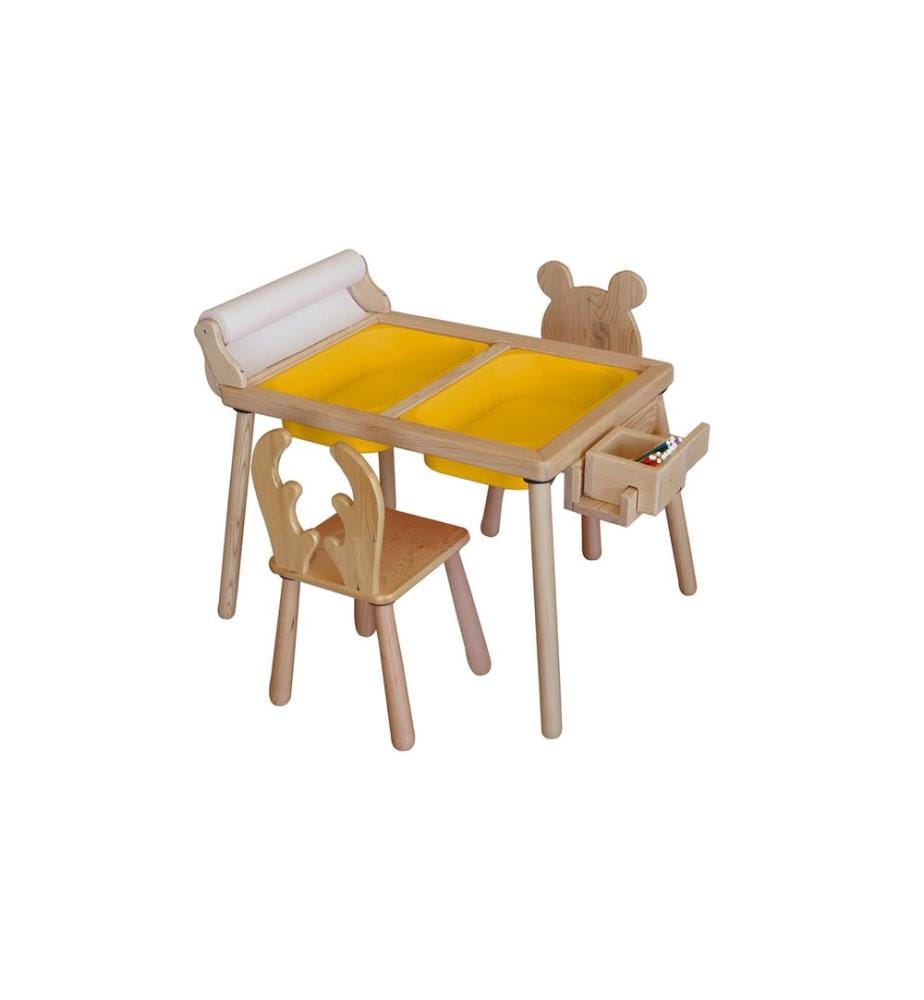 Set de table pour enfant, jaune, pin