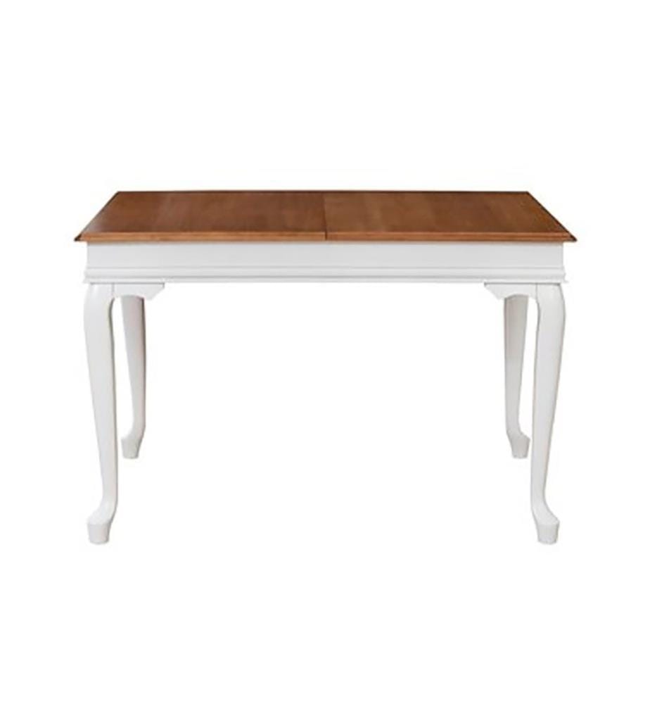 Table de salle à manger à rallonges, blanc, antiquité, , bois massif