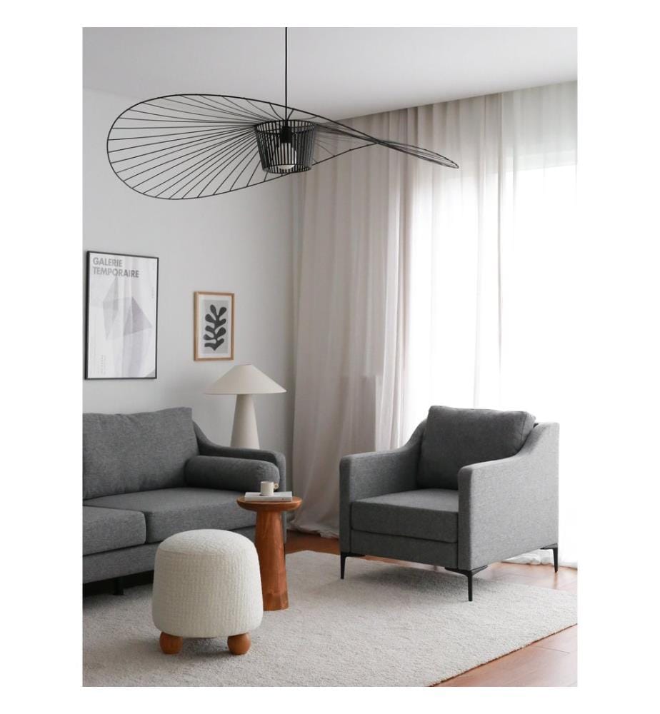 Fauteuil à oreilles, gris, châssis : 100% Hornbeam, tissu : 100% Linen