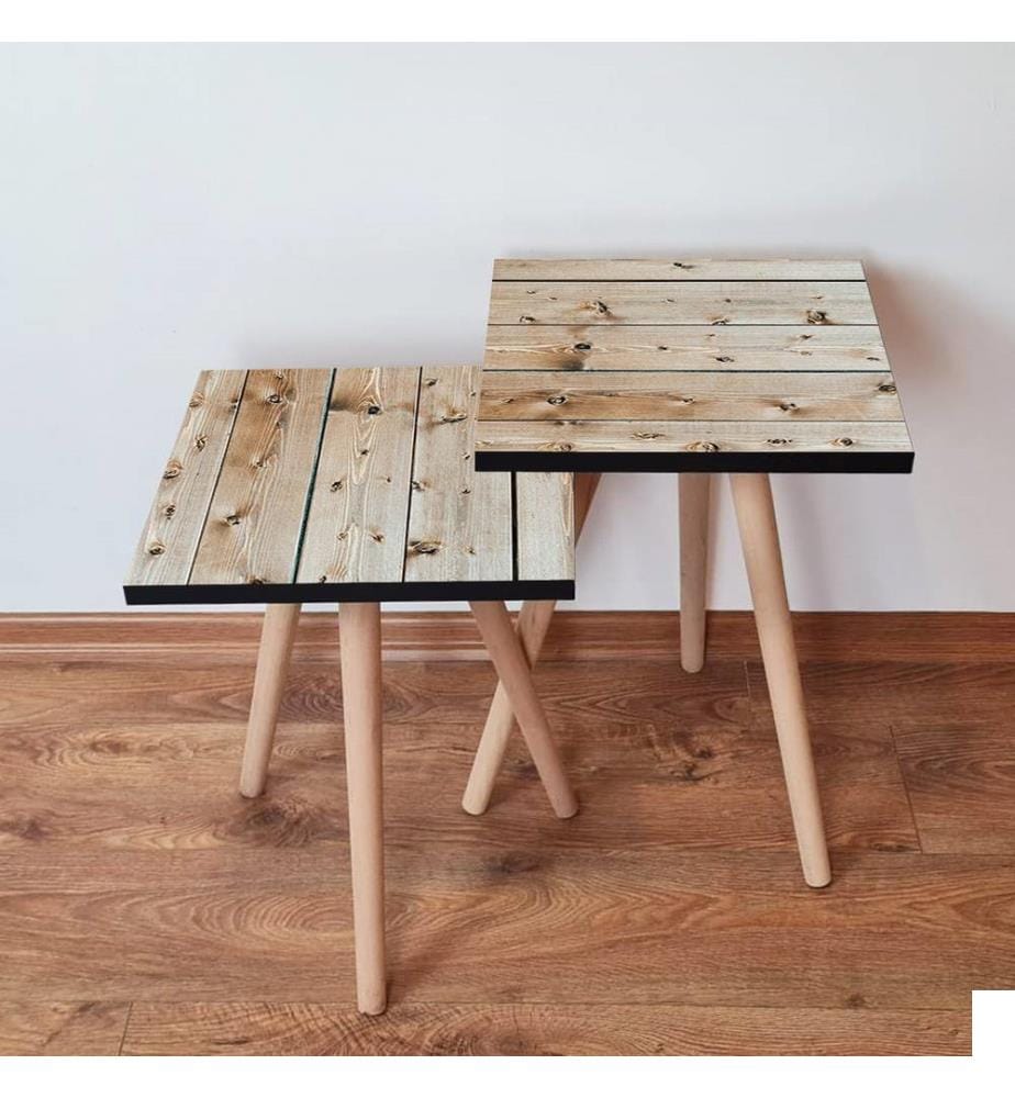 Table gigogne , 2 Pièces, Beige, 100% MDF
