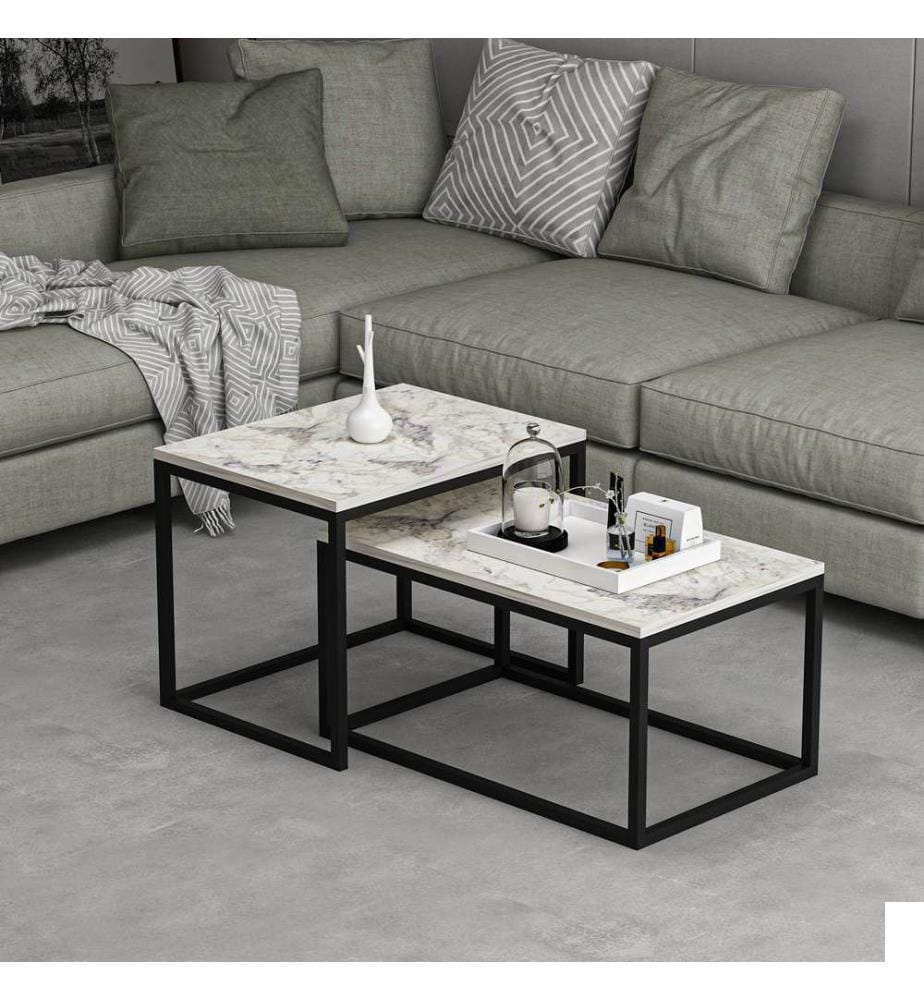 Table basse, marbre freesia, 100 % PANNEAUX DE PARTICULES ENDUITS DE MÉLAMINE