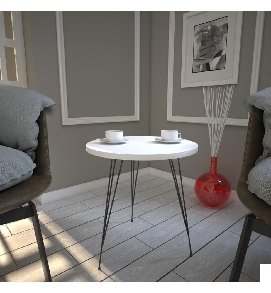 Blanc, Tables Basses, 44X40X40 cm, Plaque De Particules Enrobée De Mélamine