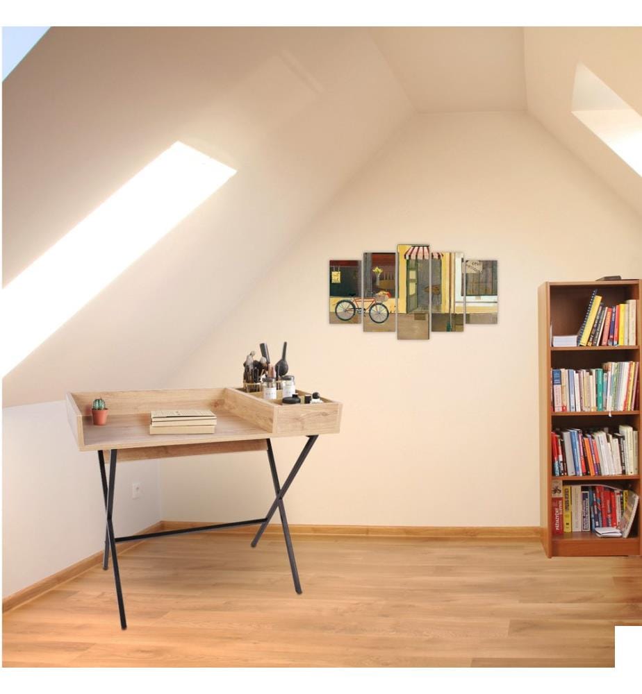 Chêne, Noir, Tables Basses, 50X100X89 cm, Plaque De Particules Enrobée De Mélamine