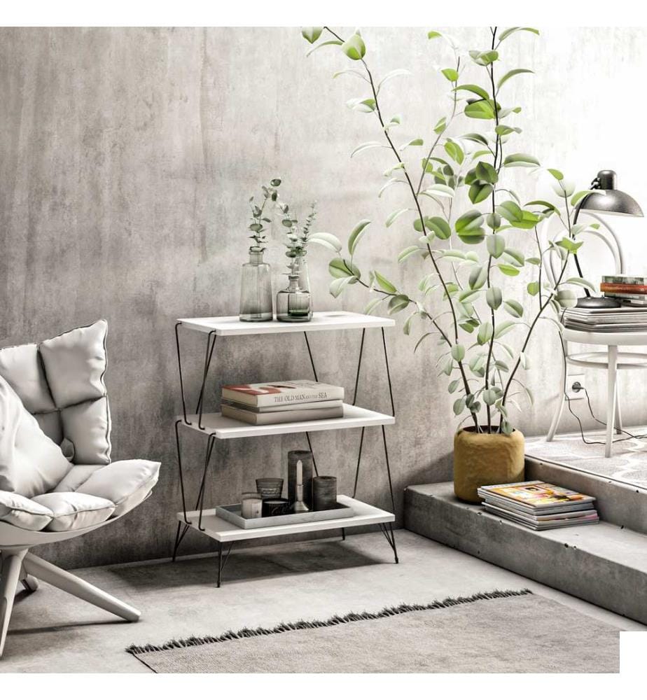 Blanc, Tables Basses, 75X48X31 cm, Plaque De Particules Enrobée De Mélamine