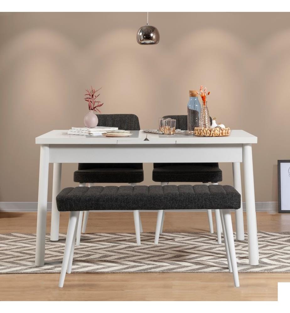 Blanc, Anthracite, Tables Basses, 75X120X75 cm, Plaque De Particules Enrobée De Mélamine