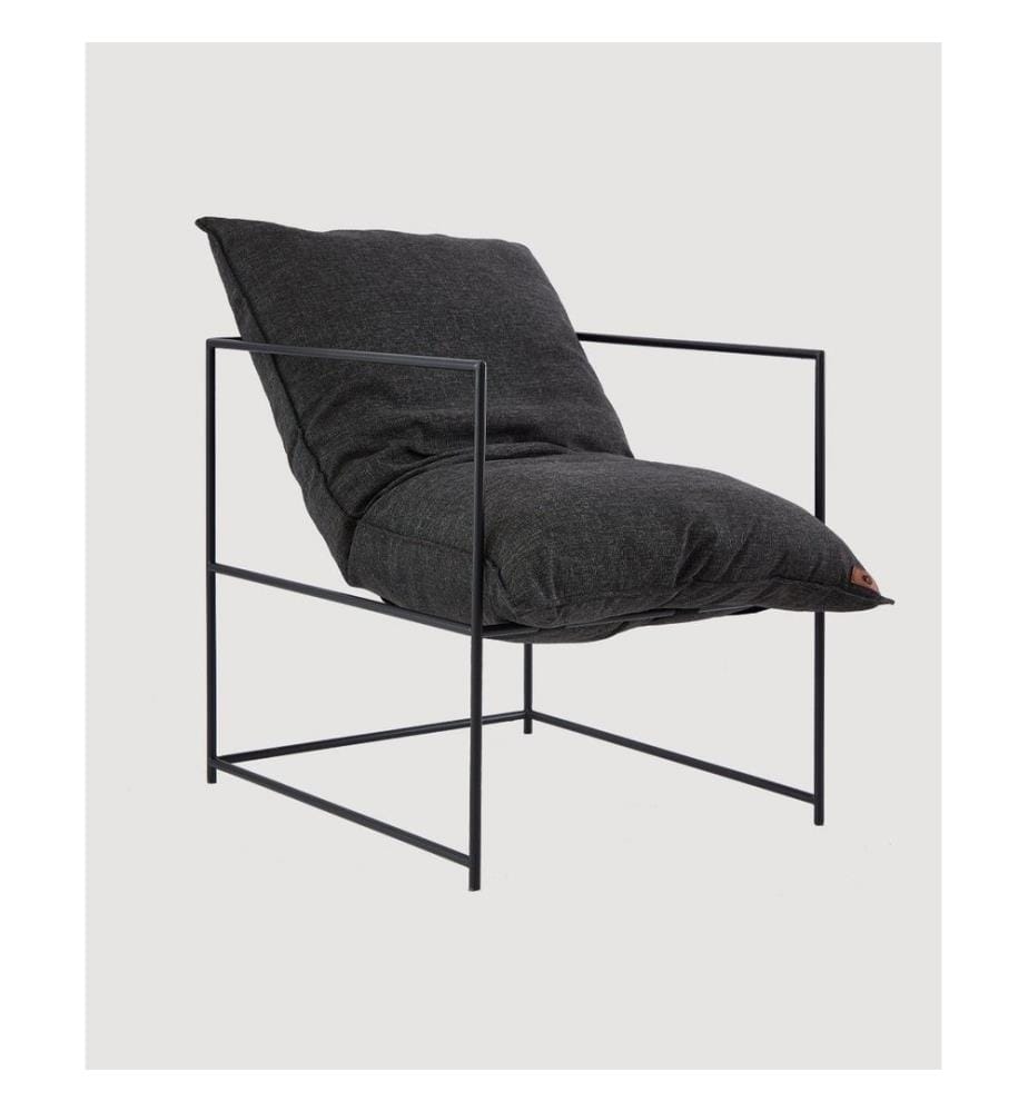 Chaise à oreilles, anthracite, châssis : métal, tissu : 85 % polyester / 15 % coton