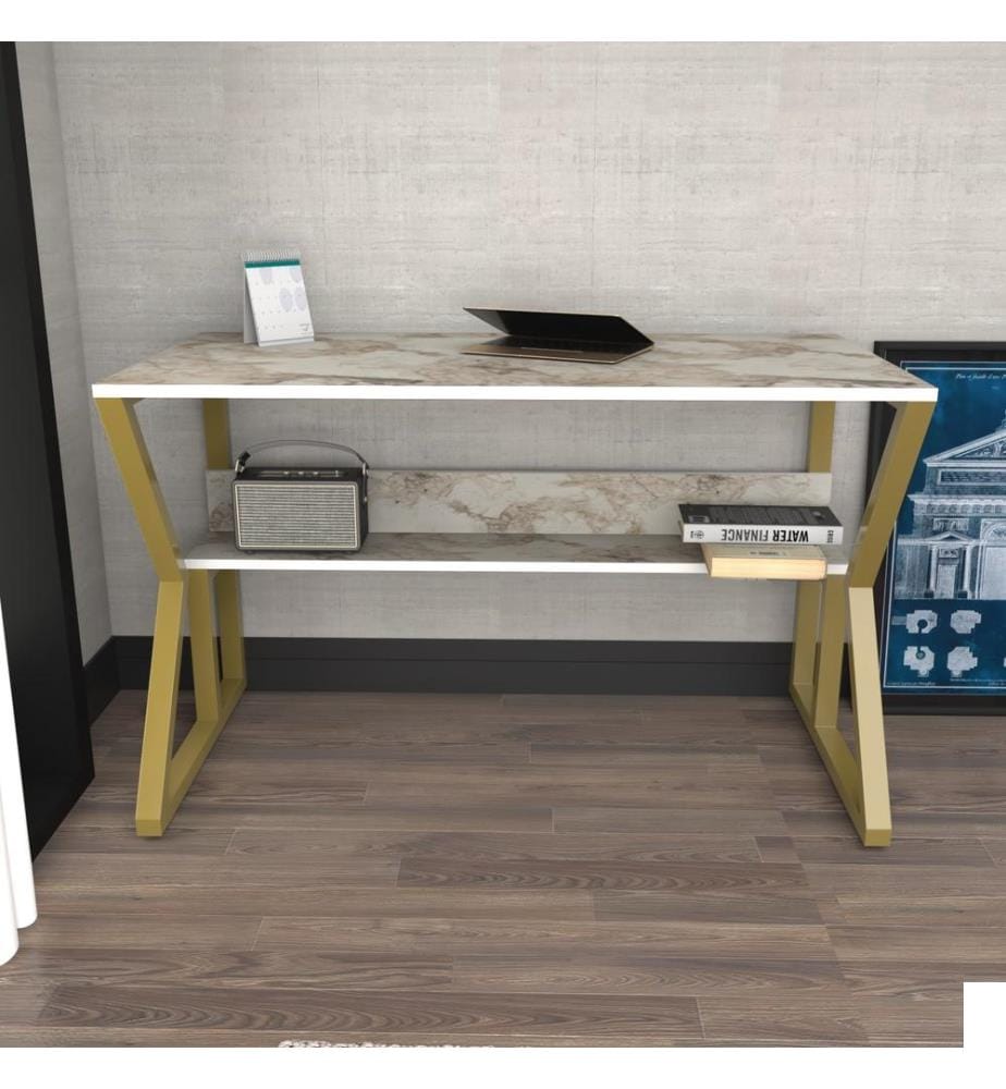 Bureau d'étude, blanc, or, panneau de particules mélaminé
