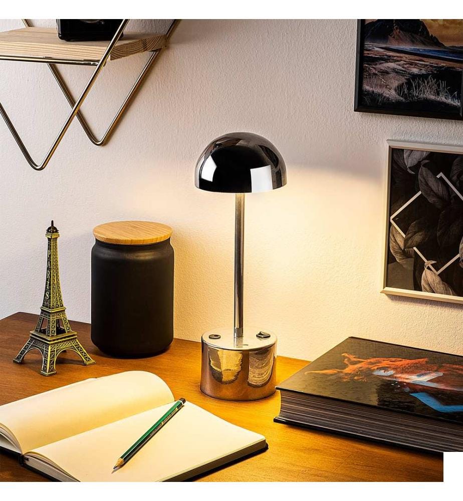 Lampe De Table, Chrome, Corps Métallique
