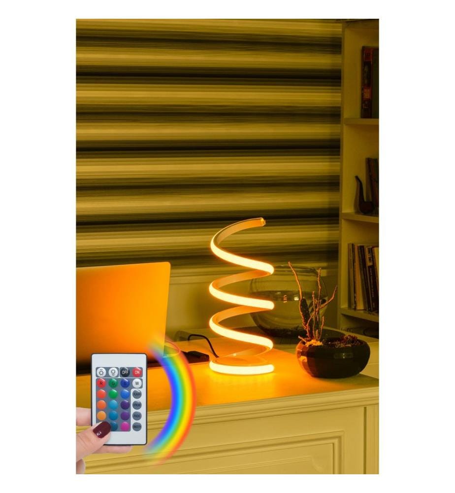 Lampe À Table, Multicolore, En Aluminium