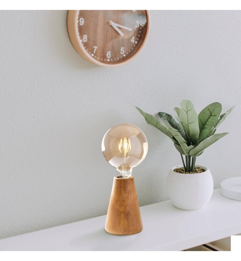 Bois, Lampes De Bureau, 10 X 10 cm, Corps De Poutre À Corne